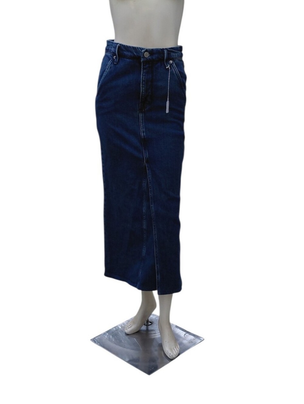 9526K Good American Maxi Skirt Jeans Size 00/24, 33 1/2" Length